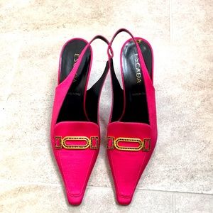NWD Escada 38.5 Pink Coral Sling back  Heels
